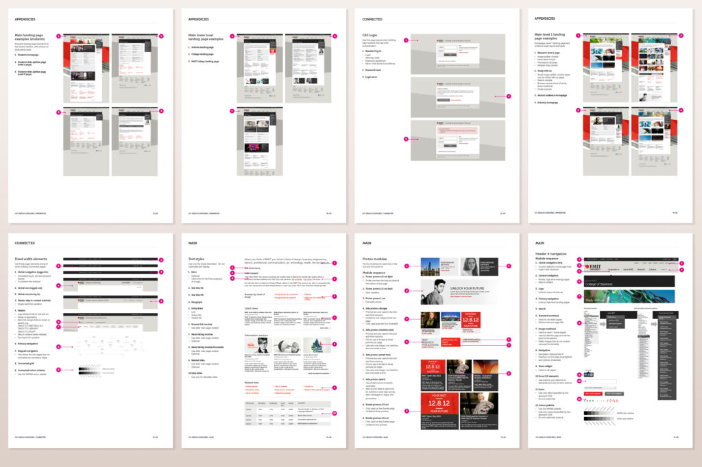 Excerpts from the GUI manual showing module specifications and layout patterns.